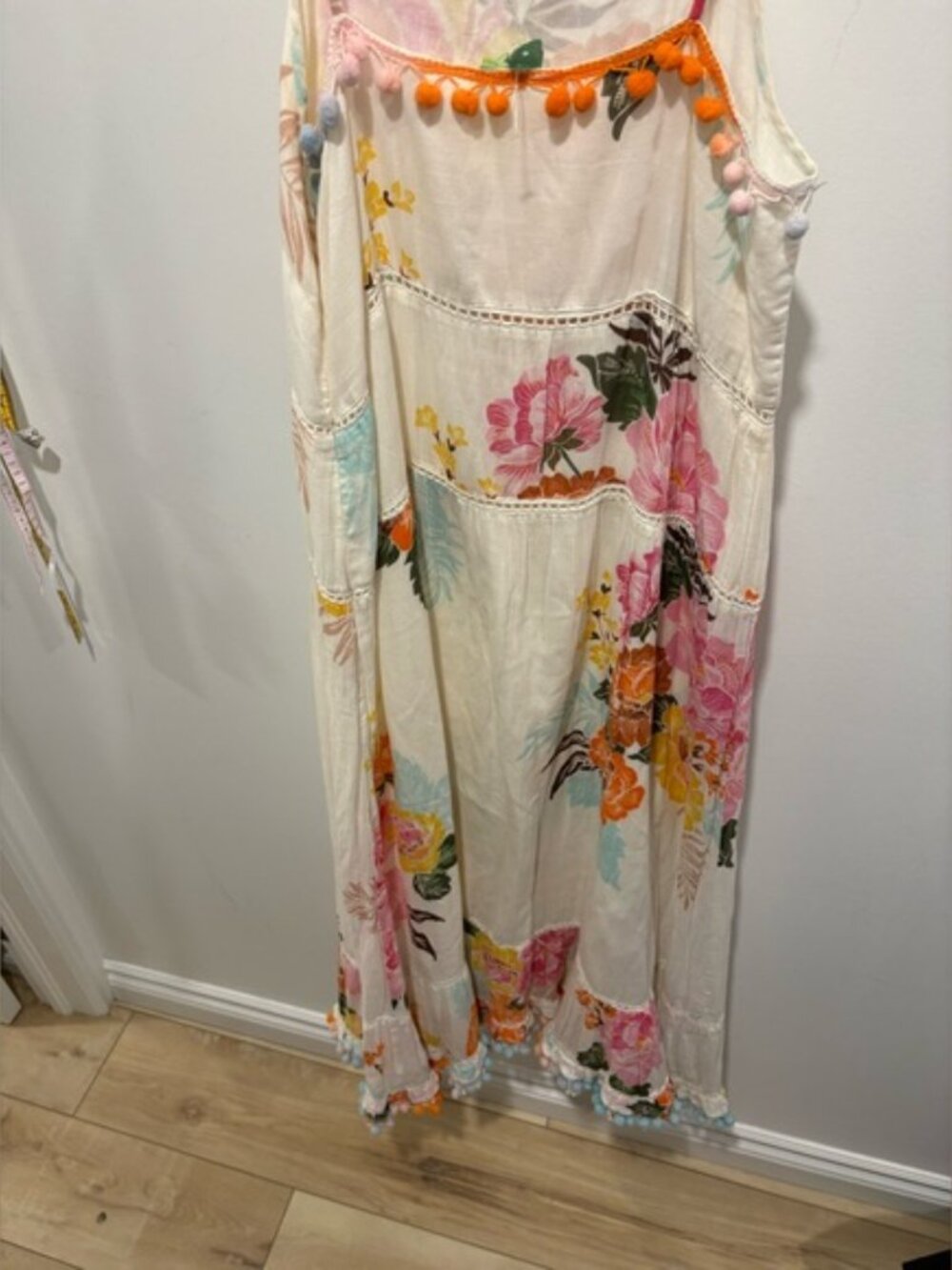 Anthropologie x Farm Rio Colab Havana Floral Pom Pom Maxi Dress - Size Medium - Picture 5 of 8